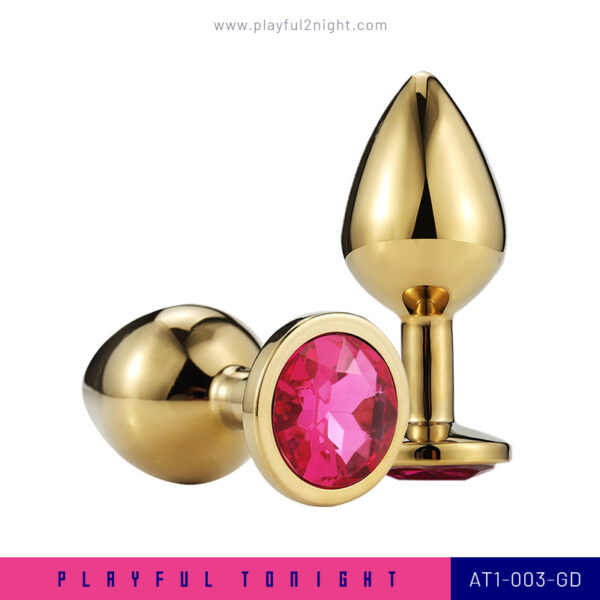 Playful2night_Anal Butt Plug Set Diamond Jeweled (Gold)_AT1-003-GD