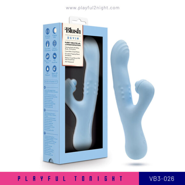 Playful2night_Blush Devin G Spot Clitoral Dual Stimulation Rabbit Vibrator