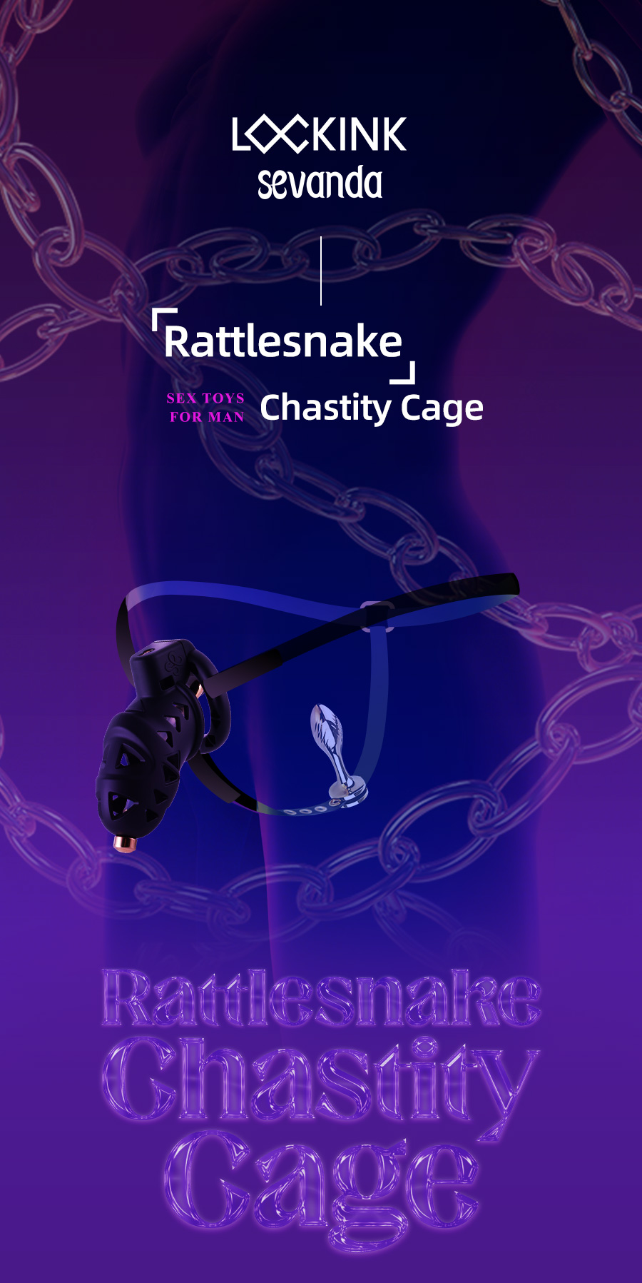 Lockink Rattlesnake Plastic Male Chastity Belt With Anal Plug -  Playful2Night Malaysia (P29)