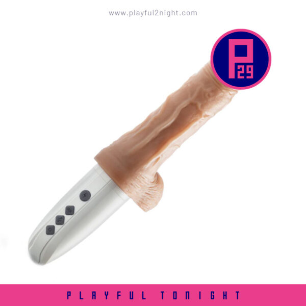 Blush | Dr. Skin Silicone - Dr. Hammer - 7 Inch Thrusting Dildo with Handle - Beige - Image 8