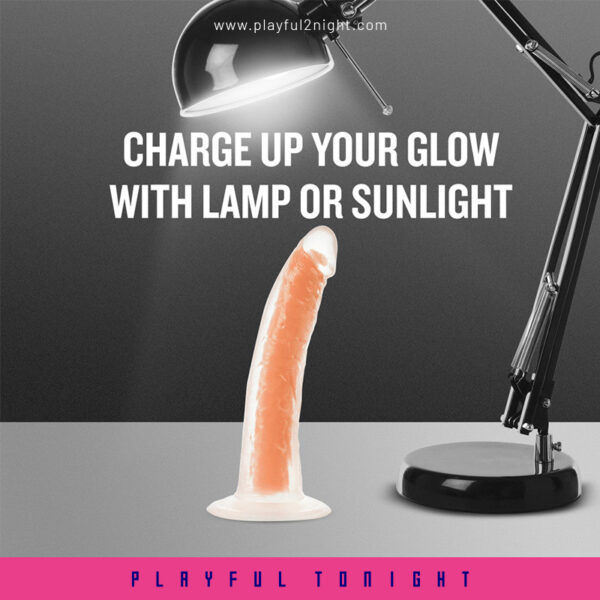 Blush Neo Elite Glow In The Dark Neon Orange 7 Inch Dildo - Image 5